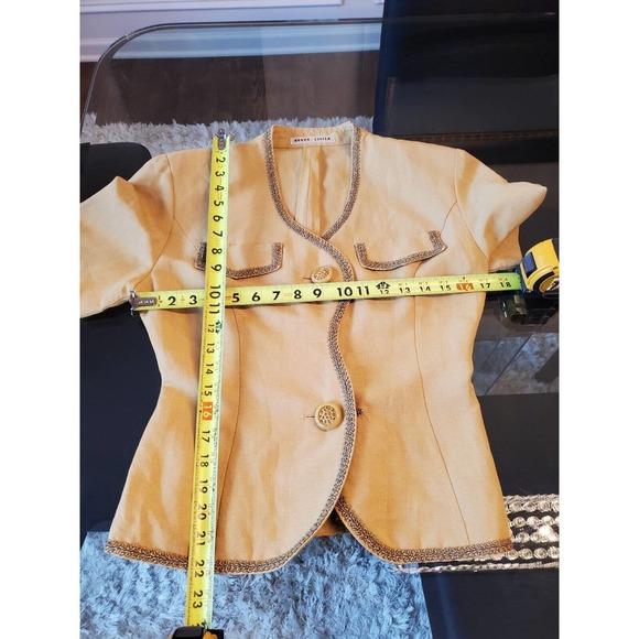 Nuova Stella Women's Cream Polyester Short Sleeve Blazer & Skirt 2 Pc's Suit S - Picture 11 of 12